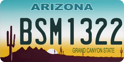 AZ license plate BSM1322