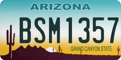 AZ license plate BSM1357