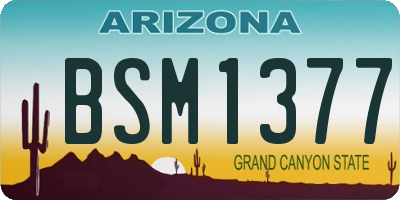 AZ license plate BSM1377