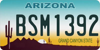 AZ license plate BSM1392