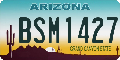 AZ license plate BSM1427