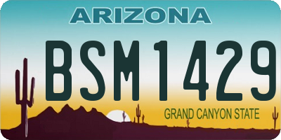 AZ license plate BSM1429
