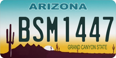 AZ license plate BSM1447