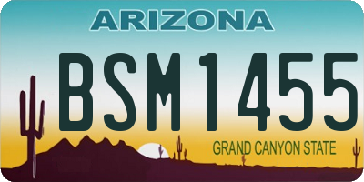 AZ license plate BSM1455
