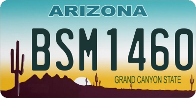 AZ license plate BSM1460