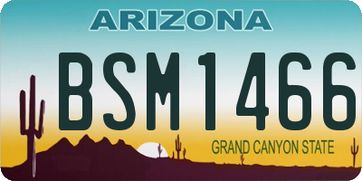 AZ license plate BSM1466