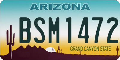AZ license plate BSM1472