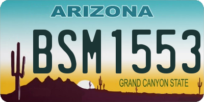 AZ license plate BSM1553