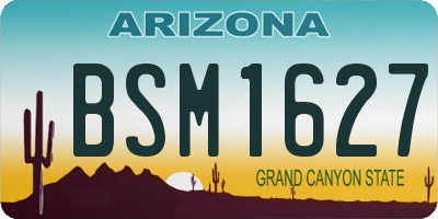 AZ license plate BSM1627
