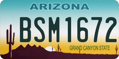 AZ license plate BSM1672
