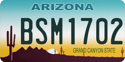 AZ license plate BSM1702