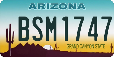 AZ license plate BSM1747