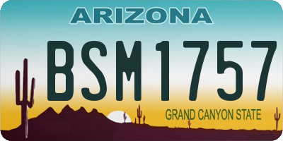 AZ license plate BSM1757