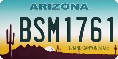 AZ license plate BSM1761