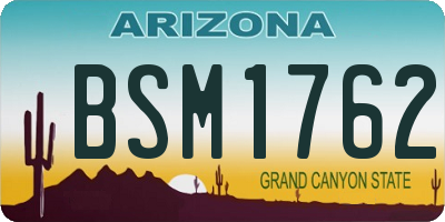 AZ license plate BSM1762