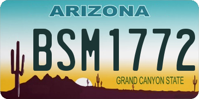 AZ license plate BSM1772