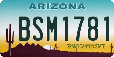 AZ license plate BSM1781