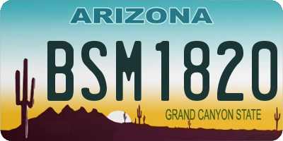 AZ license plate BSM1820