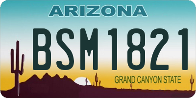 AZ license plate BSM1821