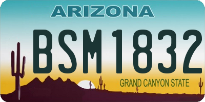 AZ license plate BSM1832