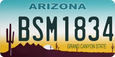 AZ license plate BSM1834