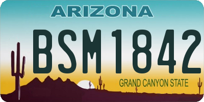 AZ license plate BSM1842