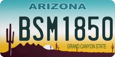 AZ license plate BSM1850