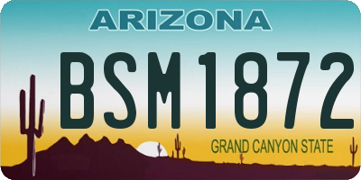 AZ license plate BSM1872