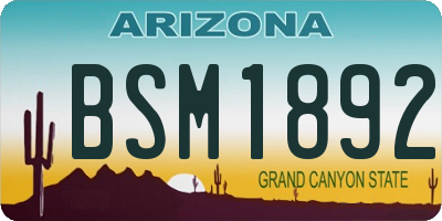 AZ license plate BSM1892