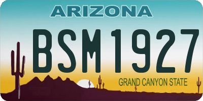 AZ license plate BSM1927