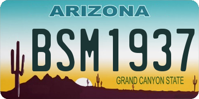 AZ license plate BSM1937