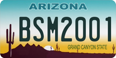 AZ license plate BSM2001