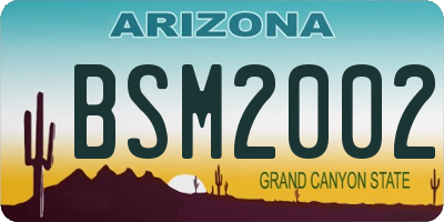 AZ license plate BSM2002