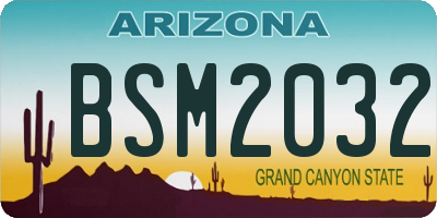 AZ license plate BSM2032