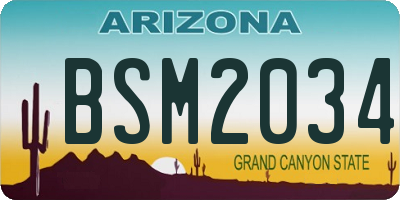 AZ license plate BSM2034