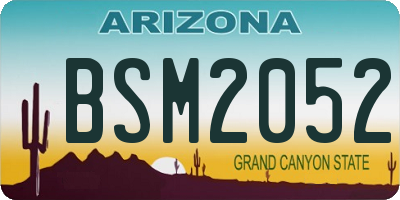 AZ license plate BSM2052