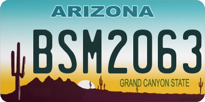 AZ license plate BSM2063