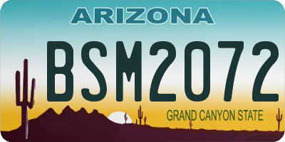 AZ license plate BSM2072