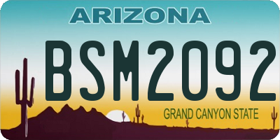 AZ license plate BSM2092