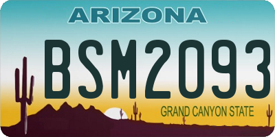 AZ license plate BSM2093