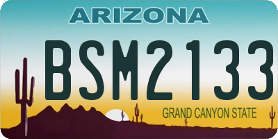 AZ license plate BSM2133