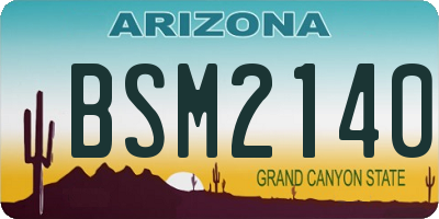 AZ license plate BSM2140