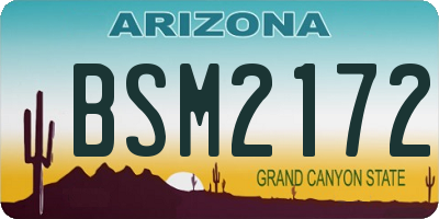 AZ license plate BSM2172