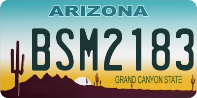 AZ license plate BSM2183