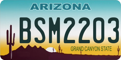 AZ license plate BSM2203