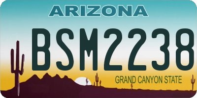 AZ license plate BSM2238