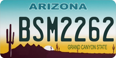 AZ license plate BSM2262