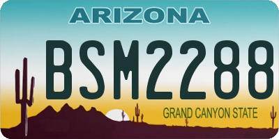 AZ license plate BSM2288