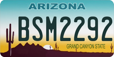 AZ license plate BSM2292