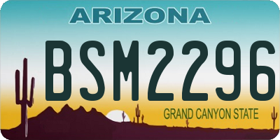 AZ license plate BSM2296